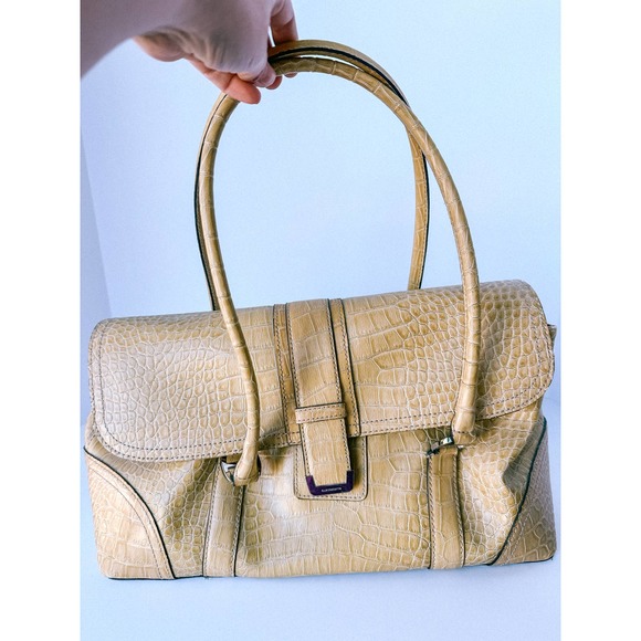 Liz Claiborne Yellow Croc Medium Shoulder Bag‎ - Picture 1 of 5